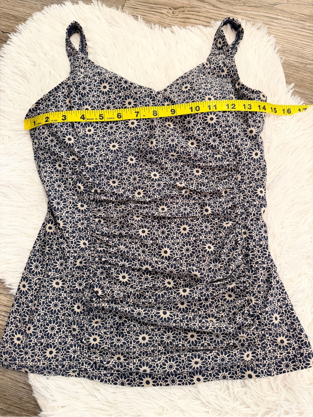 Nip Tuck Tankini Top Ruched Underwire Floral 6 Beach Swimsuit - Picture 4 of 7